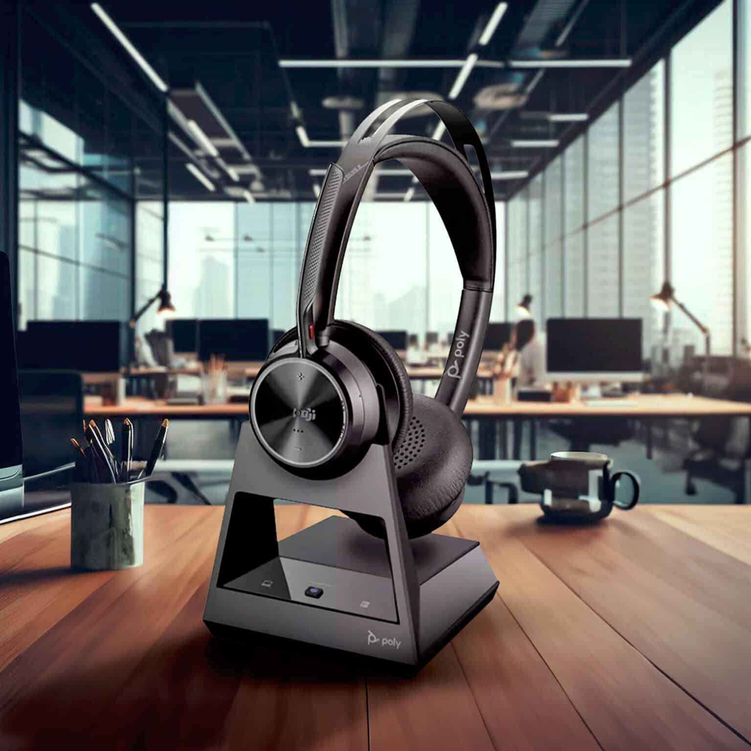 Crie uma zona de foco a seu redor com o Voyager Focus 2. Tudo o que você ouve é sua chamada de áudio ou vídeo com três níveis de ANC (Active Noise Canceling, cancelamento de ruído ativo) híbrido. E com os nossos microfones profissionais que tem a tecnologia Poly Acoustic Fence, tudo o que eles ouvem é você.